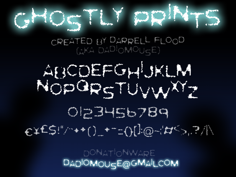 Ghostly Prints font